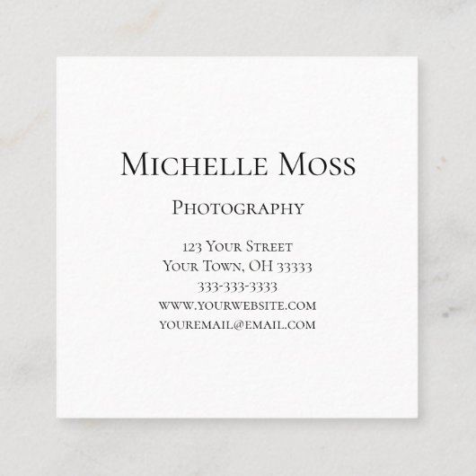 ひまわりフォトプロフェッショナルフォトグラファー緑 スクエア名刺 (裏面)