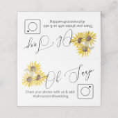 ひまわりフォト共有折り畳みテーブルカード#hashtag プレイスカード (外部開封)