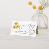 ひまわりフォト共有折り畳みテーブルカード#hashtag プレイスカード (正面)