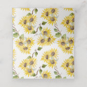 ひまわりフォト共有折り畳みテーブルカード#hashtag プレイスカード (内部開封)