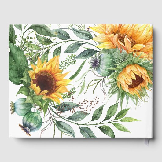 ひまわりフォト悔やみや弔慰葬儀水彩 ゲストブック (裏面)