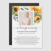 ひまわりフォト悔やみや弔慰葬儀祈りの言葉カード (正面/裏面)