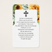 ひまわりフォト悔やみや弔慰葬儀祈りの言葉カード (裏面)