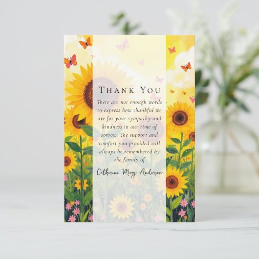 ひまわりフォト悔やみや弔慰葬儀記念館 サンキューカード (スタンド正面)