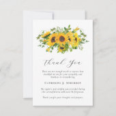 ひまわりフォト悔やみや弔慰葬儀 サンキューカード (正面)