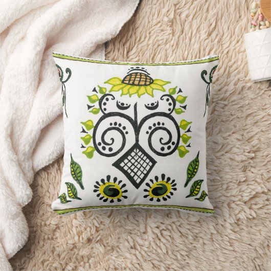 ひまわりフォークパターンバイアレクサンドラ調理師 クッション (ブランケット)