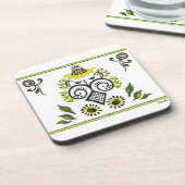 ひまわりフォークパターンバイアレクサンドラ調理師 コースター (左側)