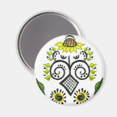 ひまわりフォークパターンバイアレクサンドラ調理師 マグネット (正面/裏面)