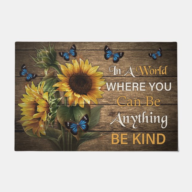 ひまわりフォーマット/前面フォーマット/引っ越し祝いパーティーギフト ドアマット (正面)