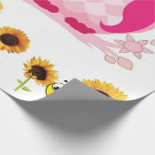 ひまわりフクロウ（昆虫）マルハナバチマットラッピング紙 ラッピングペーパー (角)