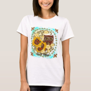 ひまわりフクロウ Tシャツ