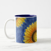 ひまわりフラワーコーヒーマグ誕生日ギフト ツートーンマグカップ (左)