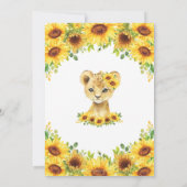 ひまわりフラワーライオンキューベイビーシャワー 招待状 (裏面)