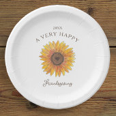 ひまわりフレンドリーな感謝祭デザート ペーパープレート