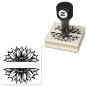 ひまわりフレームのアドレスまたはビジネス ラバースタンプ (押印)