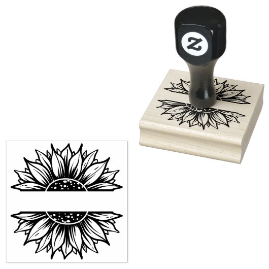 ひまわりフレームのアドレスまたはビジネス ラバースタンプ (押印)