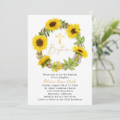 ひまわりフレームバプテスマ《キリスト教》洗礼式や命名式 招待状 (スタンド正面)