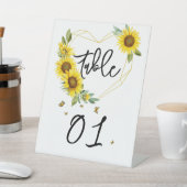 ひまわりフレーム赤ちゃんシャワーテーブル番号 台座サイン (インサイチュ)