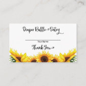 ひまわりフローラおむつラッフルベビーシャワー エンクロージャーカード (裏面)