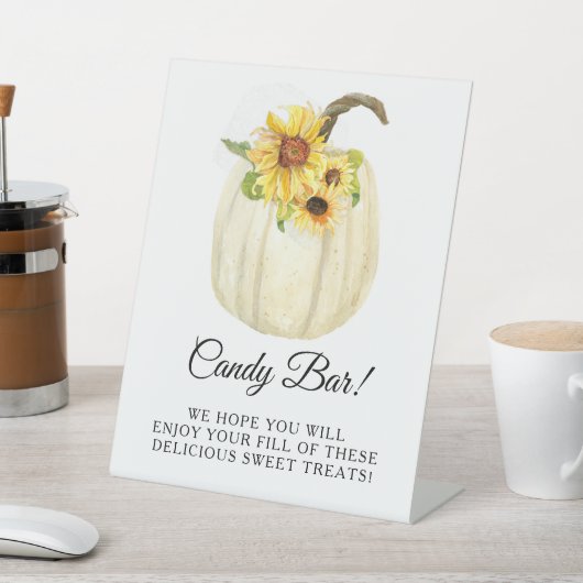 ひまわりフローラかぼちゃシャワー飴バーテーブル 台座サイン (インサイチュ)
