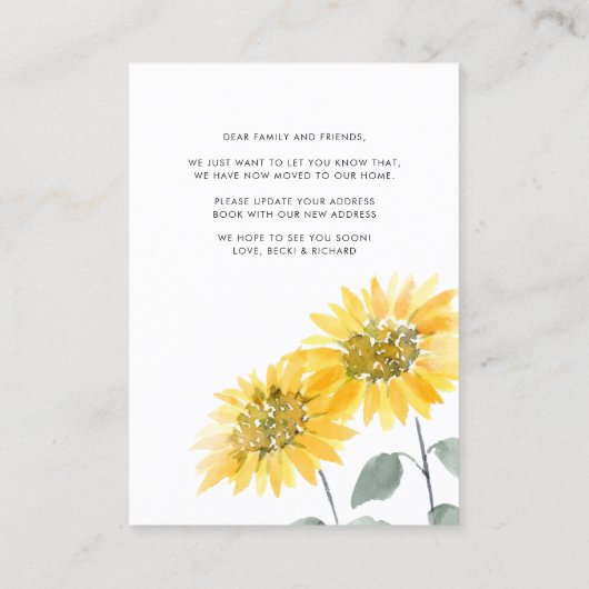 ひまわりフローラの移動告知 名刺 (裏面)