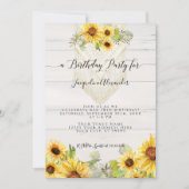 ひまわりフローラの葉のマクラムぼほ誕生パーティー 招待状 (正面)