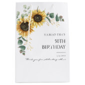 ひまわりフローラの葉50th誕生日パーティー ミディアムペーパーバッグ (正面)