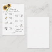 ひまわりフローラアイコン結婚式の日程表 ノートカード (正面/裏面)