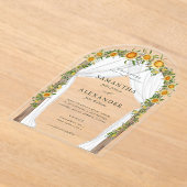 ひまわりフローラアーチサマー秋ボホ結婚ズ アクリル招待状 (レイダウン)