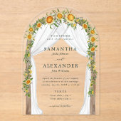 ひまわりフローラアーチサマー秋ボホ結婚ズ アクリル招待状 (正面)