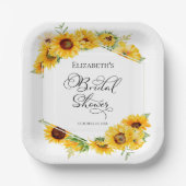 ひまわりフローラアーチ秋ブライダルシャワー ペーパープレート (正面)