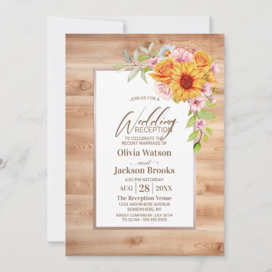 ひまわりフローラウッドウェディングレセプション 招待状 (正面)