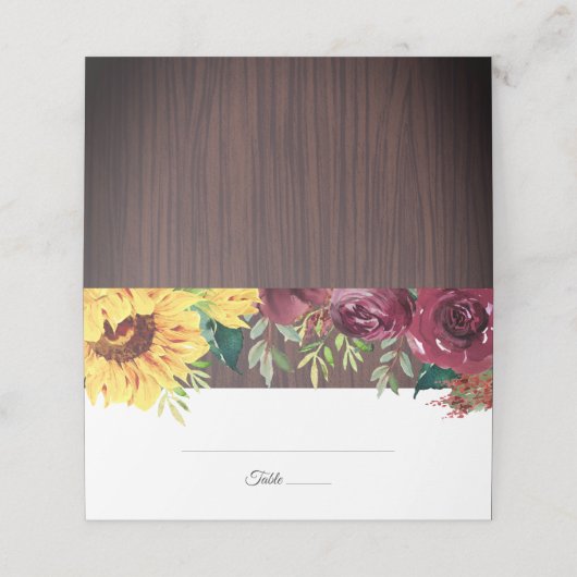 ひまわりフローラウッド秋の結婚式 プレイスカード (外部開封)