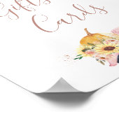 ひまわりフローラカボチャのトラック赤ちゃんシャワーサイン ポスター (角)