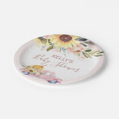 ひまわりフローラカボチャのトラック赤ちゃんシャワー ペーパープレート (アングル)