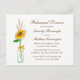 ひまわりフローラカントリーウェディングリハーサルディナー インビテーションポストカード