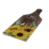 ひまわりフローラカントリーキッチンDIYモノグラム名 カッティングボード (角)
