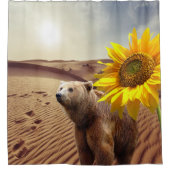 ひまわりフローラクマのシャワーカーテン シャワーカーテン (正面)