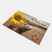 ひまわりフローラクマのドアマット ドアマット (アングル)