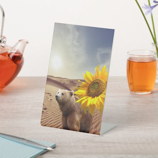 ひまわりフローラクマ台座標識 台座サイン (インサイチュ)