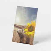 ひまわりフローラクマ台座標識 台座サイン (正面)