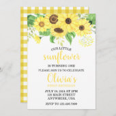 ひまわりフローラサマーファースト誕生日 招待状 (正面/裏面)