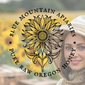 ひまわりフローラデザイン養蜂家アピールロゴ ラバースタンプ