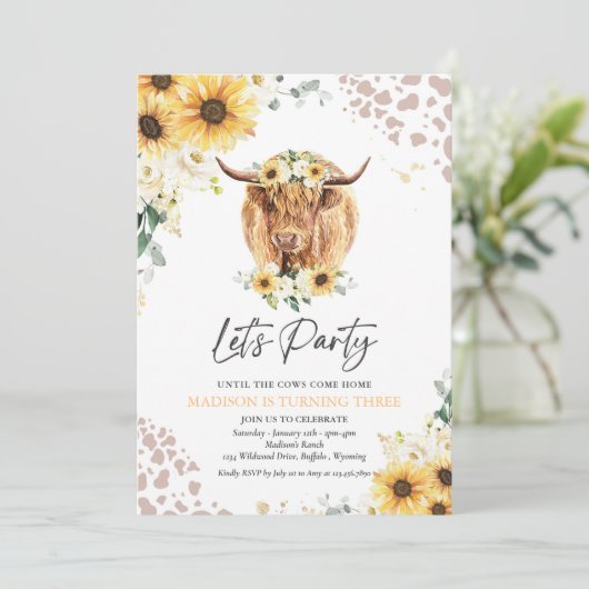 ひまわりフローラハイランドカウバースデーパーティー 招待状 (スタンド正面)