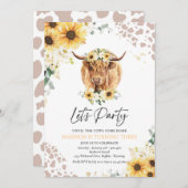 ひまわりフローラハイランドカウバースデーパーティー 招待状 (正面/裏面)
