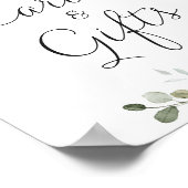 ひまわりフローラバーガンディ結婚式カードギフトサイン ポスター (角)