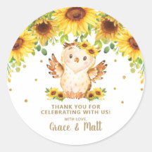 ひまわりフローラフクロウありがとう好意金ゴールドグリッター