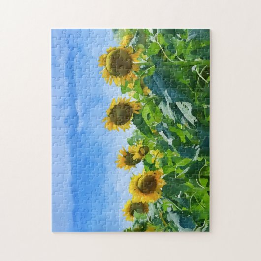 ひまわりフローラフラワーワイルドフィールドアートパズル ジグソーパズル (縦)