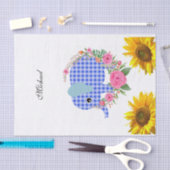 ひまわりフローラブルーエレファントティッシュペーパー 薄葉紙 (クラフト)