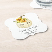 ひまわりフローラブーケパンプキンベビーガールシャワー ペーパーコースター (アングル)